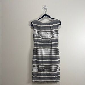 Calvin Klein Elegant Striped Gray Dress